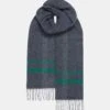 Oversized Lambswool Scarf Grey/Green -Gloverall UK5119 GRGR OVERSIZED LAMBSWOOL SCARF GREY GREEN 01