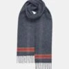 Oversized Lambswool Scarf Grey/Orange -Gloverall UK5119 GROR OVERSIZED LAMBSWOOL SCARF GREY ORANGE 01