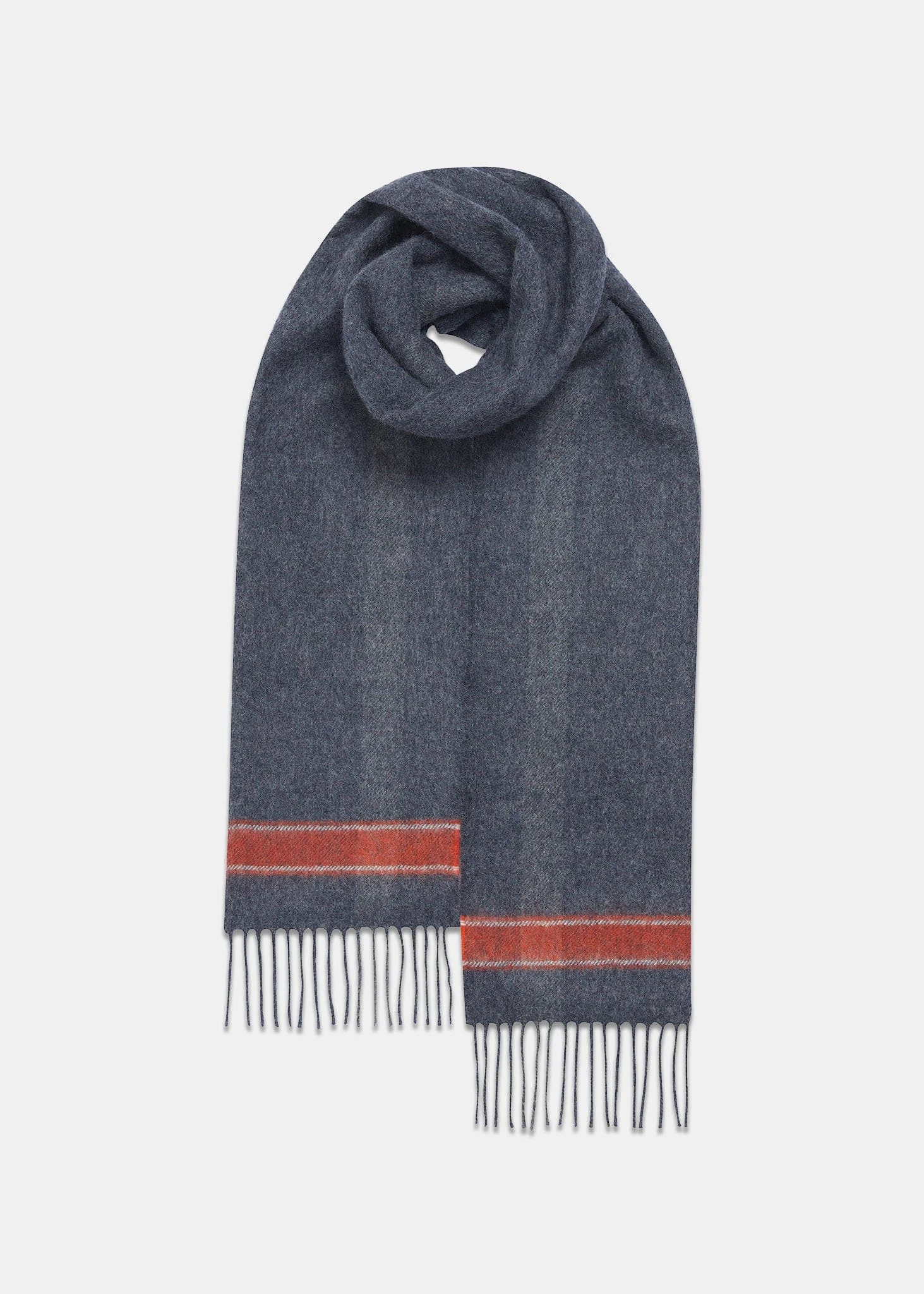 Oversized Lambswool Scarf Grey/Orange 3 Oversized Lambswool Scarf Grey/Orange