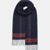 Oversized Lambswool Scarf Navy/Red -Gloverall UK5119 NARE OVERSIZED LAMBSWOOL SCARF NAVY RED 01